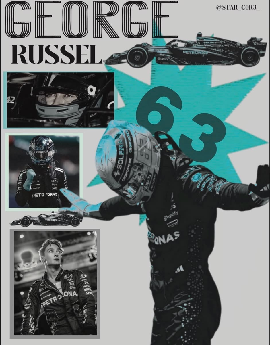 George Russell motorsport apparel artwork